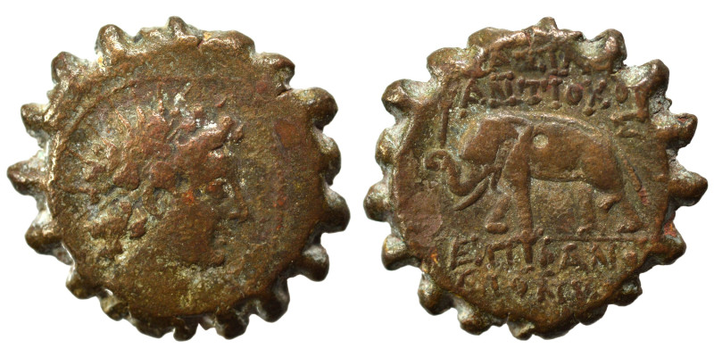 SELEUKID KINGS of SYRIA. Antiochos VI Dionysos, 144-142 BC. Ae Serrate (bronze, ...