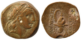 SELEUKID KINGS of SYRIA. Tryphon, 142-138 BC. Ae (bronze, 6.02 g, 17 mm), Antioch. Diademed head of Tryphon to right. Rev. ΒΑΣΙΛΕΩΣ ΤΡΥΦΟΝΟΣ ΑΥΤΟΚΡΑΤΟ...