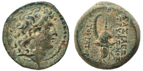 SELEUKID KINGS of SYRIA. Tryphon, 142-138 BC. Ae (bronze, 5.13 g, 17 mm), Antioch. Diademed head of Tryphon to right. Rev. ΒΑΣΙΛΕΩΣ ΤΡΥΦΟΝΟΣ ΑΥΤΟΚΡΑΤΟ...