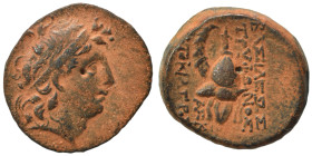 SELEUKID KINGS of SYRIA. Tryphon, 142-138 BC. Ae (bronze, 4.46 g, 18 mm), Antioch. Diademed head of Tryphon to right. Rev. ΒΑΣΙΛΕΩΣ ΤΡΥΦΟΝΟΣ ΑΥΤΟΚΡΑΤΟ...
