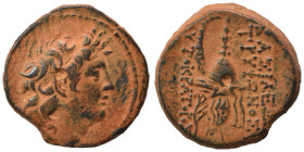 SELEUKID KINGS of SYRIA. Tryphon, 142-138 BC. Ae (bronze, 4.98 g, 18 mm), Antioch. Diademed head of Tryphon to right. Rev. ΒΑΣΙΛΕΩΣ ΤΡΥΦΟΝΟΣ ΑΥΤΟΚΡΑΤΟ...
