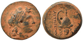 SELEUKID KINGS of SYRIA. Tryphon, 142-138 BC. Ae (bronze, 5.32 g, 17 mm), Antioch. Diademed head of Tryphon to right. Rev. ΒΑΣΙΛΕΩΣ ΤΡΥΦΟΝΟΣ ΑΥΤΟΚΡΑΤΟ...