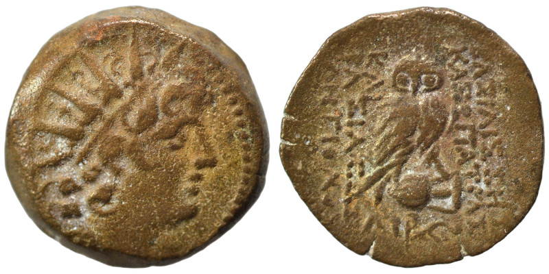 SELEUKID KINGS of SYRIA. Cleopatra Thea and Antiochos VIII, 126/5-121/0 BC. Ae (...