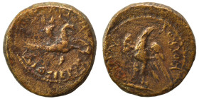 Uncertain. Ae (bronze, 2.72 g, 14 mm). Capricorn to right. Rev. Eagle standing left, head right. Nearly very fine.