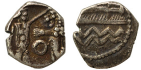 PHOENICIA. Sidon. Ba'alšillem II, circa 401-366 BC. 1/16 Shekel (silver, 0.62 g, 9 mm). Phoenician galley left, waves below. Rev. Persian king or hero...