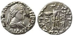 BAKTRIA. Indo-Greek Kingdom. Zoilos III Soter, circa 45-35 BC. Drachm (silver, 2.23 g, 16 mm). Diademed and draped bust right. Rev. Athena Alkidemos a...