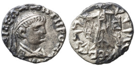 BAKTRIA. Indo-Greek Kingdom. Zoilos III Soter, circa 45-35 BC. Drachm (silver, 1.93 g, 16 mm). Diademed and draped bust right. Rev. Athena Alkidemos a...