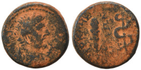 ISLANDS off CARIA. Cos. Augustus, 27 BC-14 AD. Ae (bronze, 3.39 g, 15 mm). Sophocles, magistrate. ΣΕΒΑΣΤΟΣ Laureate head right. Rev. ΚΩΙΩΝ ΣΟΦΟΚΛΗΣ Se...