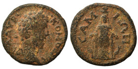 ISLANDS off IONIA. Samos. Commodus, 177-192. Assarion (bronze, 2.51 g, 17 mm). Μ ΑΥΡ ΚΟΜΟΔΟC Laureate head of Commodus to right. Rev. CAMIΩΝ Facing cu...