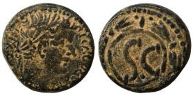 SYRIA, Seleucis and Pieria. Antioch. Tiberius, 14-37. Ae (bronze, 7.62 g, 21 mm). [TI CAESAR AVG TR] POT XXXIII Laureate head right. Rev. Large S C wi...