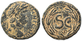 SYRIA, Seleucis and Pieria. Antioch. Nero, 54-68. Ae (bronze, 7.60 g, 20mm). Laureate head of Nero to right. Rev. Large S C within wreath. Very fine.