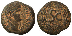 SYRIA, Seleucis and Pieria. Antioch. Nero, 54-68. Ae (bronze, 6.89 g, 23 mm). IM•NER•CLAV CAESAR Laureate head of Nero to right; before, lituus. Rev. ...