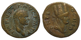 SYRIA, Seleucis and Pieria. Antioch. Vespasian, 69-79. Hexachalkon (bronze, 4.13 g, 21 mm). IMP• VESP• AVG• P• M• T• P• Laureate head to left. Rev. AN...