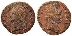 SYRIA, Seleucis and Pieria. Antioch. Domitian, as Caesar, 69-81. Semis (bronze, 3.33 g, 18 mm). Rome, for use in Syria. CAESA[R DOMIT] COS II Laureate...