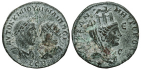 SYRIA, Seleucis and Pieria. Antioch. Philip I, with Philip II, 244-249. Ae (bronze, 13.88 g, 28 mm). Confronted busts of Philip I right, laureate and ...