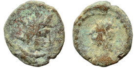 PALMYRENE. Palmyra. Pseudo-autonomous issue, circa 1st-3rd centuries AD. Ae (bronze, 1.79 g, 11 mm). Radiate and draped bust of the sun-god Malakbel t...