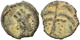 PALMYRENE. Palmyra. Pseudo-autonomous issue, circa 1st-3rd centuries AD. Ae (bronze, 0.46 g, 9 mm). Bust of Tyche right. Rev. Palm tree. Nearly very f...