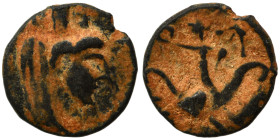 PALMYRENE. Palmyra. Pseudo-autonomous issue, circa 1st-3rd centuries AD. Ae (bronze, 0.55 g, 10 mm). Turreted bust of Tyche right. Rev. Astarte standi...