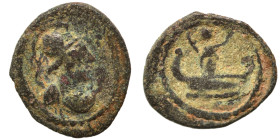PALMYRENE. Palmyra. Pseudo-autonomous issue, circa 1st-3rd centuries AD. Ae (bronze, 0.40 g, 10 mm). Helmeted head of Athena. Rev. Astarte standing in...