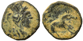 PALMYRENE. Palmyra. Pseudo-autonomous issue, circa 1st-3rd centuries AD. Ae (bronze, 0.45 g, 9 mm). Bust of Tyche right. Rev. Uncertain animal standin...