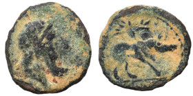 PALMYRENE. Palmyra. Pseudo-autonomous issue, circa 1st-3rd centuries AD. Ae (bronze, 0.51 g, 10 mm). Male bust right. Rev. Uncertain animal standing r...