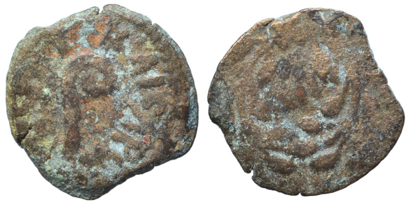 JUDAEA. Pontius Pilate under Tiberius, 26-36. Prutah (bronze, 1.50 g, 15 mm). Da...