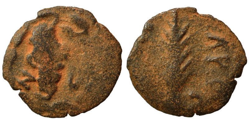 JUDAEA. Procurators, Porcius Festus 59-62. Prutah (bronze, 1.11 g, 15 mm), Jerus...