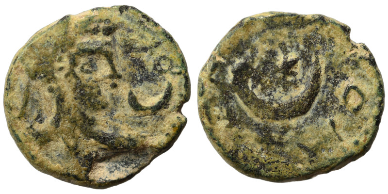 MESOPOTAMIA. Carrhae. Caracalla, 198-217. Ae (bronze, 2.26 g, 15 mm). Laureate, ...