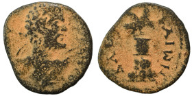 ACHAEA. Kleonai. Septimius Severus, 193-211. Assarion (bronze, 4.60 g, 23 mm). Laureate bust to right. Rev. KΛE[ΩN]AIΩN Eagle seated right on cippus o...