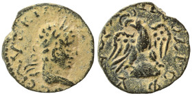 SYRIA, Seleucis and Pieria. Emesa. Elagabalus, 218-222. Ae (bronze, 2.83 g, 17 mm). Laureate head right. Rev. Eagle standing facing, head and tail lef...