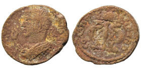 SYRIA, Coele-Syria. Damascus. Gallienus, 253-268. Ae (bronze, 11.15 g, 24 mm). Laureate and cuirassed bust left, raising right hand. Rev. Agonistic ur...