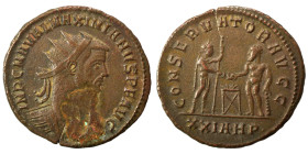 Maximianus, first reign, 286-305. Antoninianus (bronze, 3.73 g, 23 mm), Siscia, 289-290. IMP C M A VAL MAXIMIANVS P F AVG Radiate and cuirassed bust o...