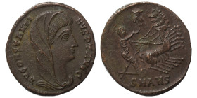 Divus Constantine I, died 337. Follis (bronze, 1.65 g, 16 mm), Antioch. DV CONSTANTINVS P T AVGG Veiled head of Divus Constantine I to right. Rev. Div...