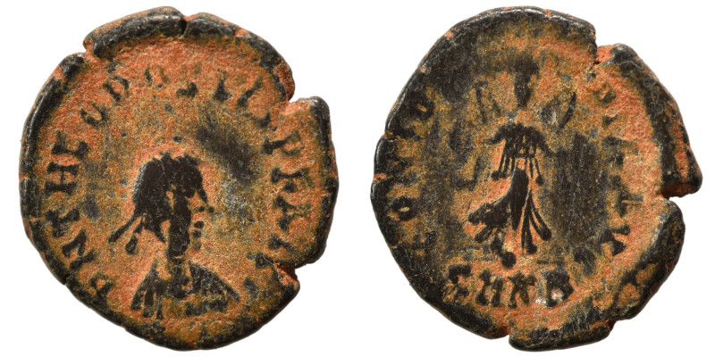 Theodosius II, 402-450. Nummus (bronze, 1.12 g, 14 mm), Cyzicus. D N THEODOSIVS ...