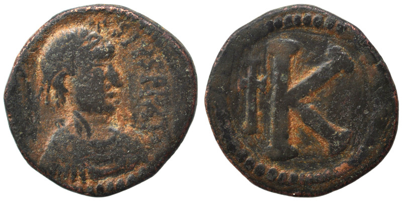 Anastasius I, 491-518. Half Follis (bronze, 4.13 g, 19 mm), Constantinople. D N ...