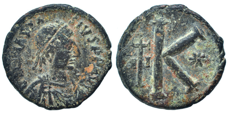 Anastasius I, 491-518. Half Follis (bronze, 3.75 g, 20 mm), Nicomedia. D N ANAST...
