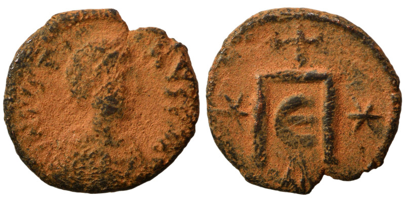 Justin I, 518-527. Pentanummium (bronze, 1.43 g, 14 mm), uncertain mint (Constan...