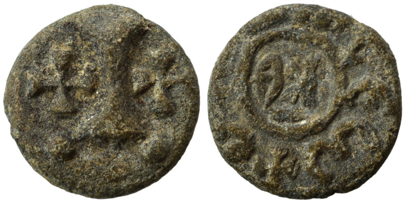 Time of Maurice Tiberius, 6th-7th centuries, (lead, 2.02 g, 12 mm), uncertain mi...