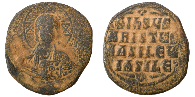 Anonymous, time of Basil II and Constantine VIII, 976-1028. Follis (bronze, 9.52...