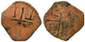 CRUSADERS. Principality of Antioch. Anonymous. Follis (bronze, 0.50 g, 14 mm), circa 1250-1268. A/N/T/I (or similar) in angles of long cross pattée. R...