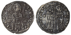 ITALY. Venice. Antonio Veniero, 1382-1400. Grosso (silver, 1.74 g, 22 mm). ANTO' VENERIO / DVX / S M VENETI St. Mark, on the right, standing facing, h...