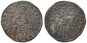 ITALY. Venice. Antonio Veniero, 1382-1400. Grosso (silver, 1.82 g, 21 mm). ANTO' VENERIO / DVX / S M VENETI St. Mark, on the right, standing facing, h...