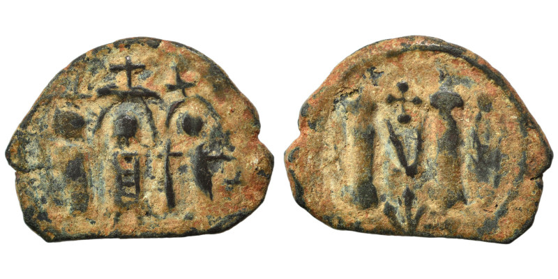 Arab-Byzantine. Circa 640-650. Imitating follis of Heraclius, 610-641. Follis (b...