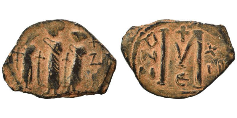 Arab-Byzantine. Circa 640-650. Imitating follis of Heraclius, 610-641. Follis (b...