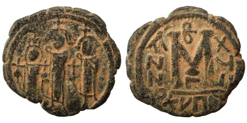 Arab-Byzantine. Circa 640-650. Imitating 'Cyprus follis of Heraclius", 610-641. ...