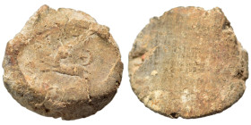Greek-Roman. Circa 1st-3rd centuries AD. Terracotta token. 0.60 g, 13 mm.