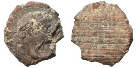 Greek-Roman. Circa 1st-3rd centuries AD. Terracotta token. 4.40 g, 26 mm.
