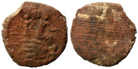 Greek-Roman. Circa 1st-3rd centuries AD. Terracotta token. 2.78 g, 22 mm.