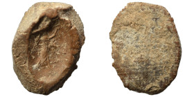 Greek-Roman. Circa 1st-3rd centuries AD. Terracotta token. 0.85 g, 16 mm.