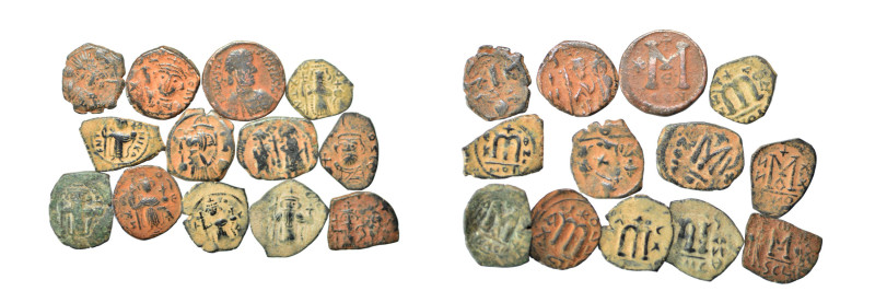 Group lots 13 Byzantine coins. F-VF. As seen, no return.